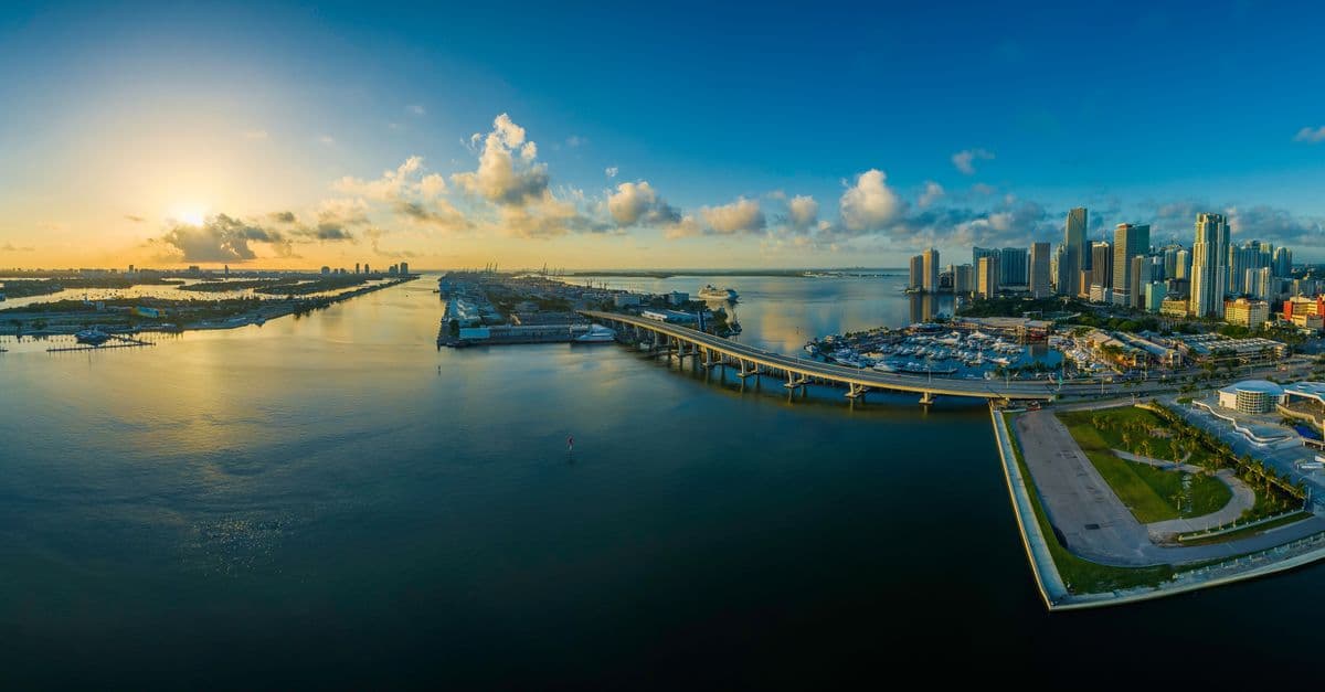 Downtown Miami skyline over Biscayne Bay as five big stories unfold this week.