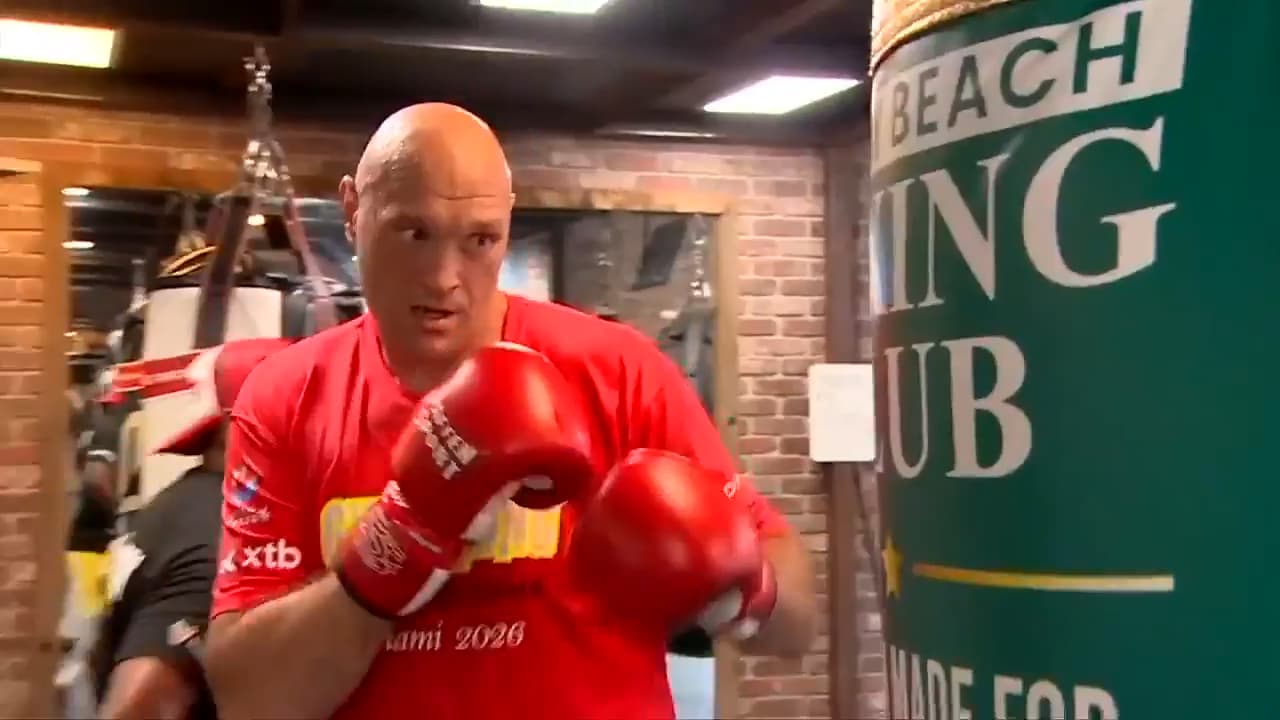 UK boxer Tyson Fury training in Delray Beach ahead of historic title fight against Anthony Joshua